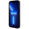 Guess 4G Stripes su portfelem Magsafe Apple iPhone 15 dėklas telefonui juodos spalvos