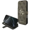 Guess Book 4G Metal Logo dėklas skirtas Apple iPhone 17 Pro rudos spalvos