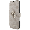 Guess Book 4G Metal Logo dėklas skirtas Apple iPhone 17 Pro rožinės spalvos