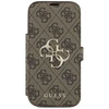Guess Book 4G Metal Logo dėklas skirtas Apple iPhone 17 Pro rudos spalvos