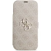 Guess Book 4G Metal Logo dėklas skirtas Apple iPhone 17 Pro Max rožinės spalvos