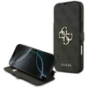 Guess Book 4G Metal Logo dėklas skirtas Apple iPhone 17 Pro Max juodos spalvos