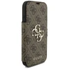 Guess Book 4G Metal Logo dėklas skirtas Apple iPhone 17 Pro rudos spalvos