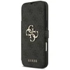 Guess Book 4G Metal Logo dėklas skirtas Apple iPhone 17 Pro Max juodos spalvos
