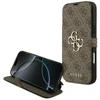 Guess Book 4G Metal Logo dėklas skirtas Apple iPhone 17 Pro Max rudos spalvos