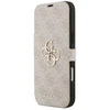 Guess Book 4G Metal Logo dėklas skirtas Apple iPhone 17 Pro Max rožinės spalvos