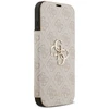 Guess Book 4G Metal Logo dėklas skirtas Apple iPhone 17 Pro Max rožinės spalvos