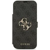 Guess Book 4G Metal Logo dėklas skirtas Apple iPhone 17 Pro Max juodos spalvos