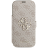 Guess Book 4G Metal Logo dėklas skirtas Apple iPhone 17 Pro rožinės spalvos