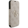 Guess Book 4G Metal Logo dėklas skirtas Apple iPhone 17 Pro rožinės spalvos