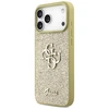Guess Fixed Glitter Big 4G dėklas skirtas Apple iPhone 17 Pro Max aukso spalvos