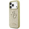 Guess Fixed Glitter Big 4G dėklas skirtas Apple iPhone 17 Pro aukso spalvos