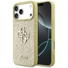 Guess Fixed Glitter Big 4G dėklas skirtas Apple iPhone 17 Pro Max aukso spalvos