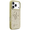 Guess Fixed Glitter Big 4G dėklas skirtas Apple iPhone 17 Pro aukso spalvos