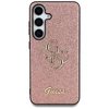 Dėklas Guess Fixed Glitter Big 4G Metal Logo skirtas Samsung Galaxy S25 Ultra rožinės spalvos