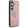 Dėklas GUESS Fixed Glitter Big 4G Metal Logo skirtas Samsung Galaxy S25 rožinės spalvos