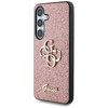 Dėklas GUESS Fixed Glitter Big 4G Metal Logo skirtas Samsung Galaxy S25 rožinės spalvos