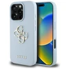 Guess Grained Big 4G Logo Small Classic Logo Apple iPhone 16 Pro dėklas telefonui mėlynos spalvos