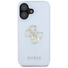 Guess Grained Big 4G Logo Small Classic Logo Apple iPhone 16 dėklas telefonui mėlynos spalvos