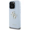 Guess Grained Big 4G Logo Small Classic Logo Apple iPhone 16 Pro dėklas telefonui mėlynos spalvos