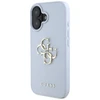 Guess Grained Big 4G Logo Small Classic Logo Apple iPhone 16 dėklas telefonui mėlynos spalvos