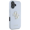 Guess Grained Big 4G Logo Small Classic Logo Apple iPhone 16 dėklas telefonui mėlynos spalvos