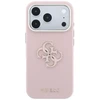 Guess Grained & Big Resin Logo dėklas, skirtas iPhone 18 Pro / 17 Pro – rožinis
