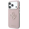 Guess Grained & Big Resin Logo dėklas, skirtas iPhone 18 Pro / 17 Pro – rožinis