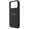 Guess Grained Ring MagSafe dėklas Apple iPhone 17 Pro Max juodos spalvos