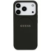 Guess Grained Ring MagSafe - dėklas skirtas Apple iPhone 17 Pro juodas