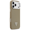 GUESS dėklas, skirtas IPHONE 17 Pro Max, suderinamas su MagSafe GUHMP17XPGTSPSW (grūduotas PU trikampio logotipas), rudas