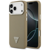 GUESS dėklas, skirtas IPHONE 17 Pro Max, suderinamas su MagSafe GUHMP17XPGTSPSW (grūduotas PU trikampio logotipas), rudas