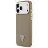 GUESS dėklas, skirtas IPHONE 17 Pro Max, suderinamas su MagSafe GUHMP17XPGTSPSW (grūduotas PU trikampio logotipas), rudas