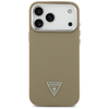 GUESS dėklas, skirtas IPHONE 17 Pro Max, suderinamas su MagSafe GUHMP17XPGTSPSW (grūduotas PU trikampio logotipas), rudas