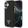 Guess Grained Triangle Logo MagSafe dėklas skirtas Apple iPhone 17 juodos spalvos