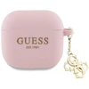 Dėklas Guess GUA4LECG4P AirPods 4 cover rožinės spalvos silikoninis 4G Charm