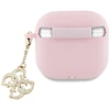 Dėklas Guess GUA4LECG4P AirPods 4 cover rožinės spalvos silikoninis 4G Charm