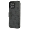Dėklas Apple iPhone 13 Pro Max Guess Book 4G Big Metal Logo (GUBKP13X4GMGGR) pilkos spalvos
