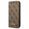 Apple iPhone 14 Pro Max Guess Book 4G Vintage Gold Logo (GUBKP14XHG4SHW) telefono dėklas rudos spalvos