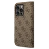 Apple iPhone 14 Pro Max Guess Book 4G Vintage Gold Logo (GUBKP14XHG4SHW) telefono dėklas rudos spalvos