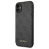 Guess GUHCN61G4GFGR Apple iPhone 11 6,1"pilkas hard dėklas 4G Metal Gold Logo