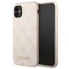 Guess GUHCN61G4GFPI Apple iPhone 11 6,1" rožinis kietasis dėklas 4G metalinis auksinis logotipas