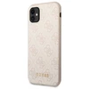 Guess GUHCN61G4GFPI Apple iPhone 11 6,1" rožinis kietasis dėklas 4G metalinis auksinis logotipas