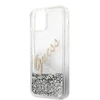 Apple iPhone 12 Pro Max Guess dėklas Glitter Vintage Script (GUHCP12LGLVSSI) sidabrinės spalvos