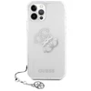 Apple iPhone 12 Pro Max Guess dėklas 4G Sidabrinis Charms Collection (GUHCP12LKS4GSI) skaidrus