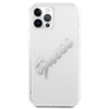 Dėklas GUESS GUHCP12LKTRSVSI IPHONE 12 PRO MAX 6.7 "TRANSPARENT HARDCASE VINTAGE SCRIPT Sidabrinis