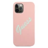 Apple iPhone 12 Pro Max Guess dėklas silikoninis Vintage (GUHCP12LLSVSPG) rožinės spalvos