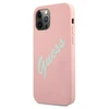 Apple iPhone 12 Pro Max Guess dėklas silikoninis Vintage (GUHCP12LLSVSPG) rožinės spalvos