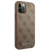 Apple iPhone 12 / 12 Pro Guess Dėklas 4G Metal Gold Logo (GUHCP12MG4GFBR) rudos spalvos