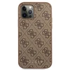 Apple iPhone 12 / 12 Pro Guess Dėklas 4G Metal Gold Logo (GUHCP12MG4GFBR) rudos spalvos